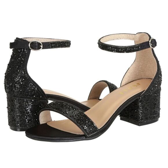 BRAND NEW SB-HANNA BY BETSEY JOHNSON MARI RHINESTONE BLOCK HEEL DRESS SA… - Picture 1 of 16